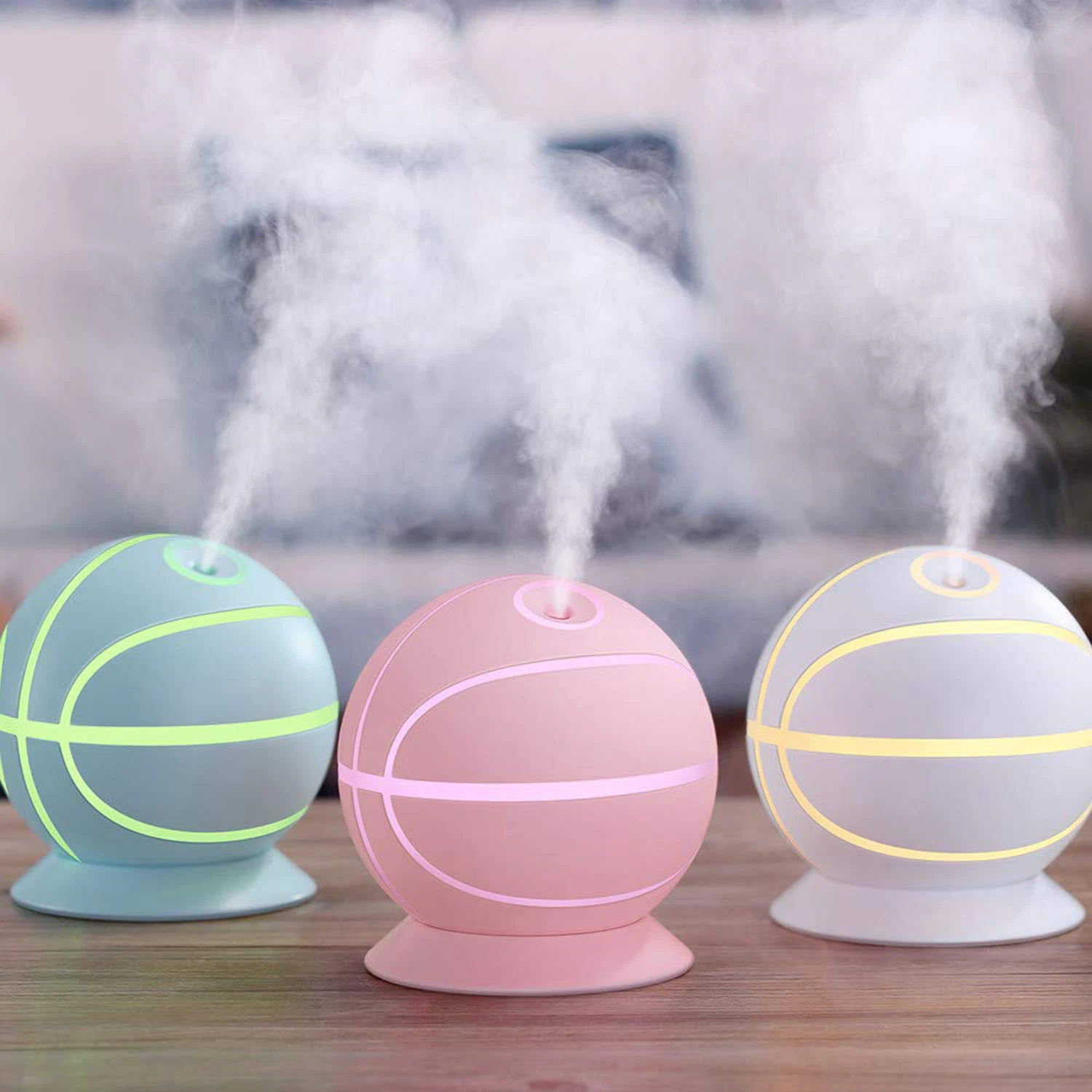 Humidificador de basquetebol LED Night Light Home Car USB Humidifier