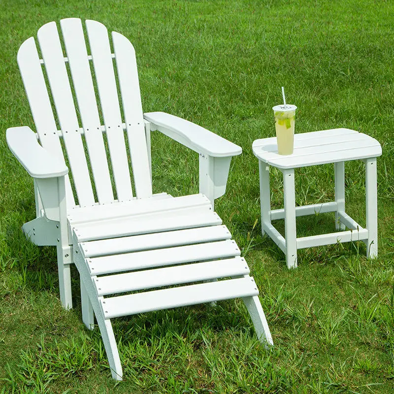 Extérieur étanche HDPE plastique Bois jardin terrasse repliable Adirondack réglable Chaise