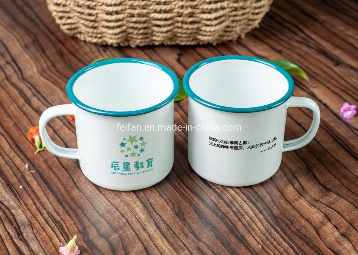 8 X 8 Enamel Porcelain Customized Enamel Drinking Mug/Cup