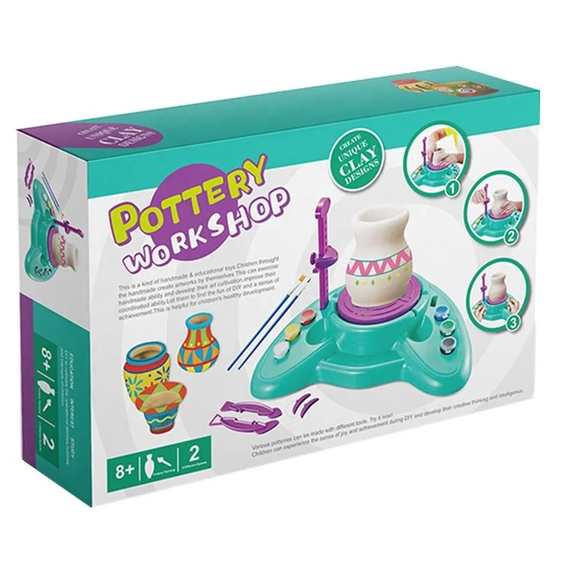 Kit de pintura eletrica Clay DIY Color Art Craft para criança Educacional Brinquedos que fazem cerâmica Pot vaso cerâmica cerâmica cerâmica cerâmica Máquina de esmaltes com Ferramenta