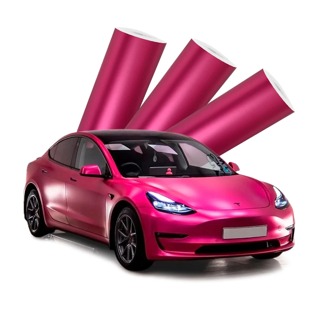 Air Bubble Free Hot Pink Car Body Decoration Vinyl Sticker Film 1.52m*18m