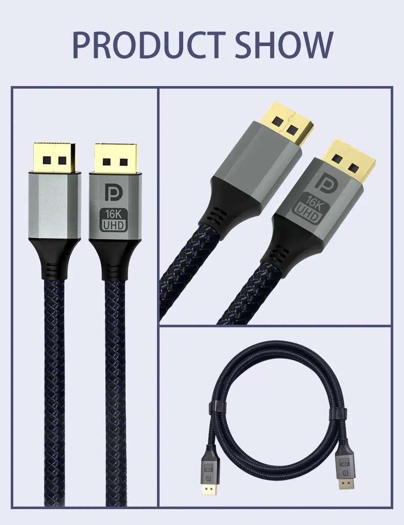 1m 2m Computer Video Gaming Aluminium Alloy Dp 2.0 Cable