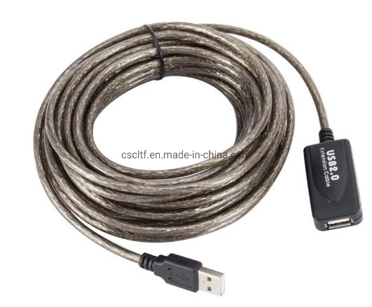 Aprobar los fabricantes de amplificación de señal USB 2.0 de 5m Cable de extensión de la tarjeta de red inalámbrica USB Extensor de cable de extensión con Chip Cables electrónica