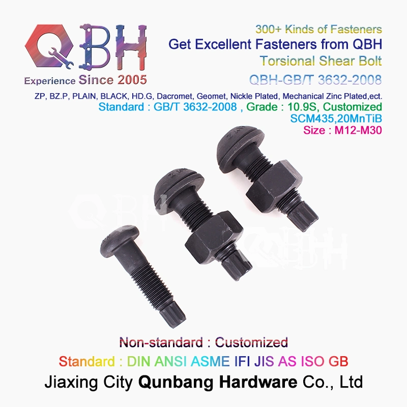 Qbh ANSI B 18.2.6 Torsional Shear Tension Control Steel Structure Prefabricated Building Materials Tc-Bolt Tc Nut Washer Bolt