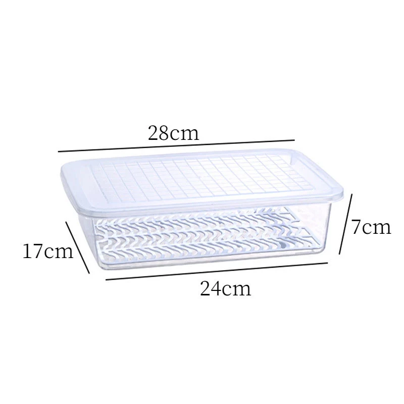 Kitchen Storage Box Drain Fresh Box Refrigerator Fish Meat Fresh Keeping Food Storage Box