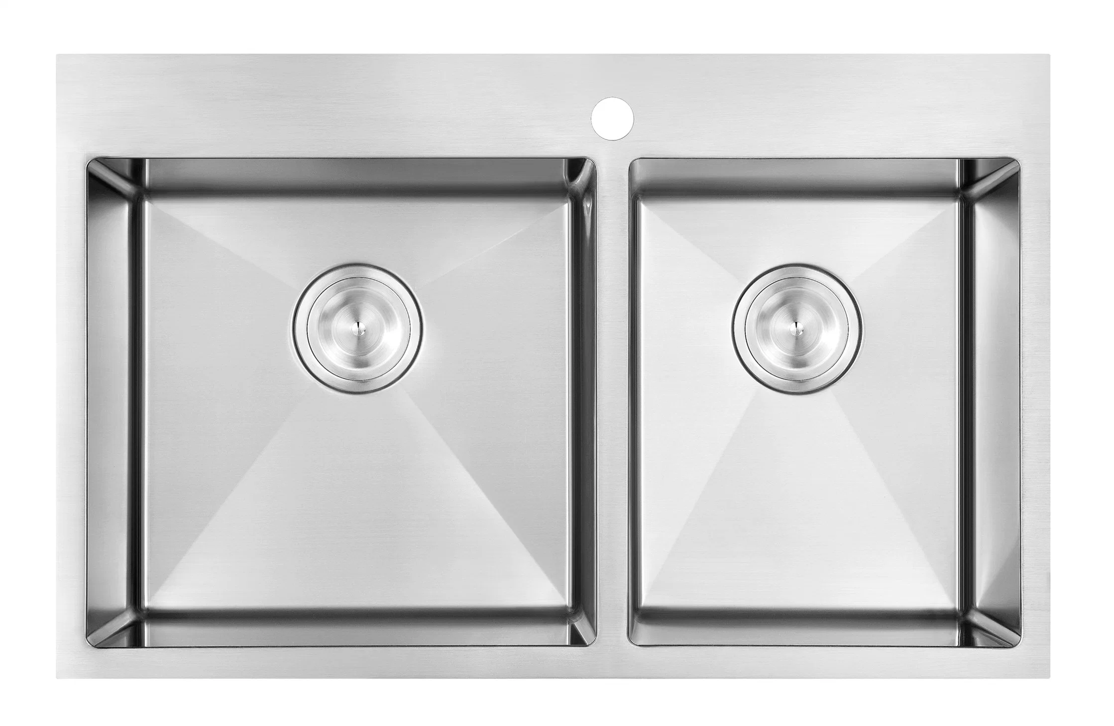 High quality/High cost performance  SS304 30inch Topmount Double Bowl with Faucet Hole