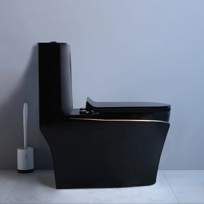 Black Gold Bathroom Ceramic Washdown One Piece Wc P-Trap/S-Trap Color Toilet