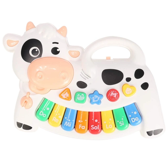 Cartoon Crocodile Elephant Cow Musical Organ Toy Animal Electronic Organ Early Educational Childhood Musical Instruments Toys Cute Musical Toys