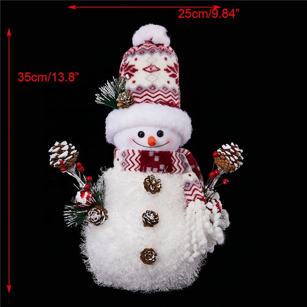 LED Christmas Decoration Supplies with Colorful Cap Snowman Ornaments