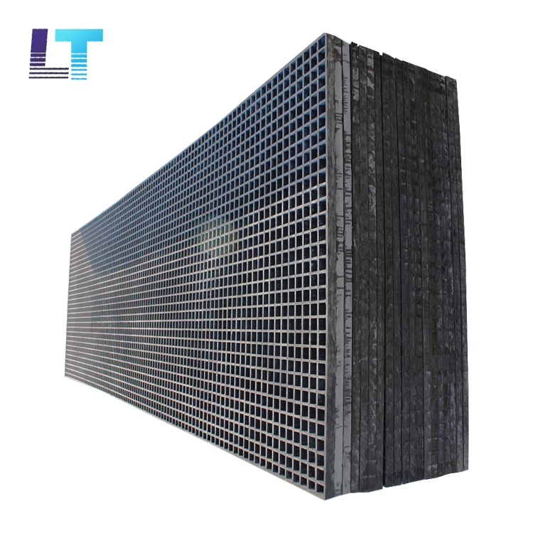 Fiberglass Grating FRP Molded Grating 1-1/2" Thick with 1-1/2" Square Mesh, with Grit.