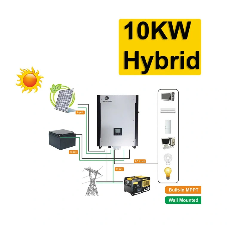 5/10/12/15/20/30/50/100kw PV Panel on off Grid Tied Energy Storage 10kVA Hybrid System Home Solar Power Photovoltaic