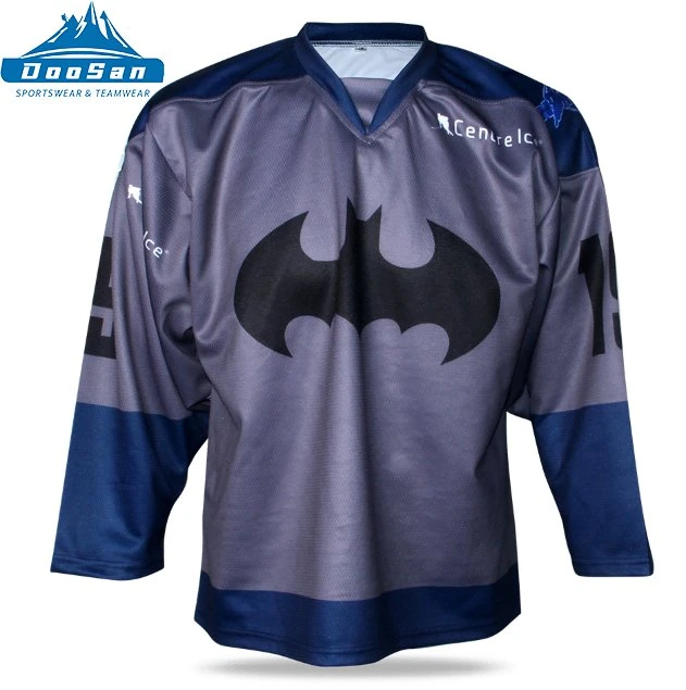 Manufcturer on Sublimation Custom Man Ice Hockey Shirt with Embroidered Logo