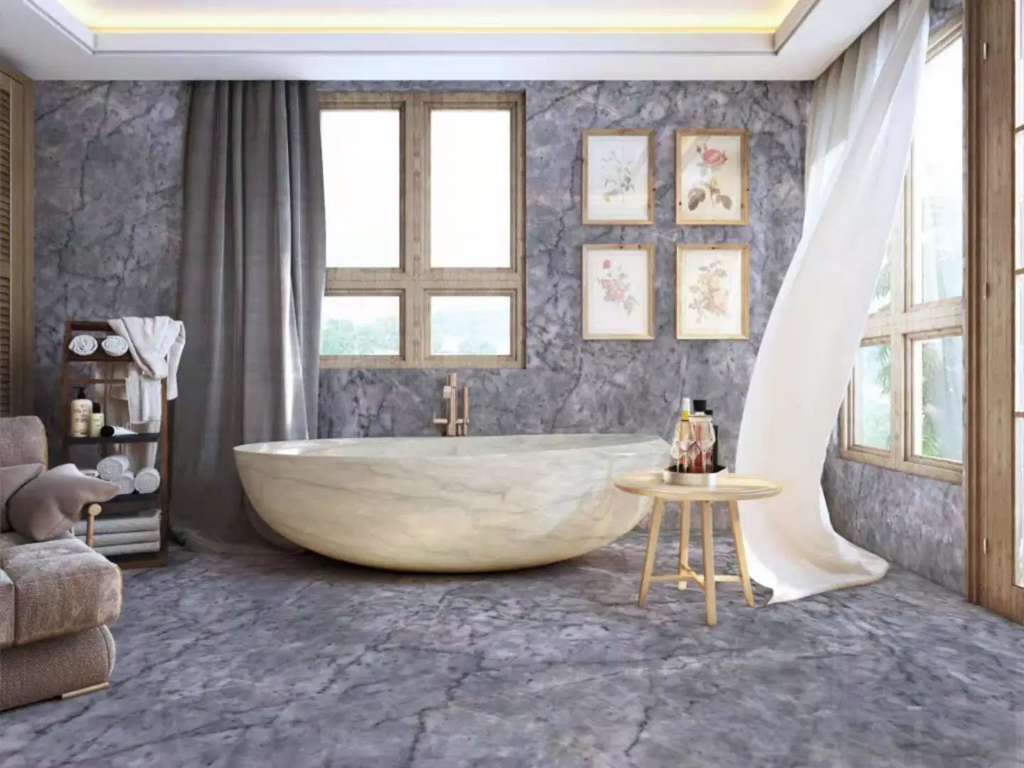 Cool Hermes Grey Stone Kitchen/Bathroom/ Tops Decorative Marble Indoor Decoration Floor/Wall Stair/Step/Tiles