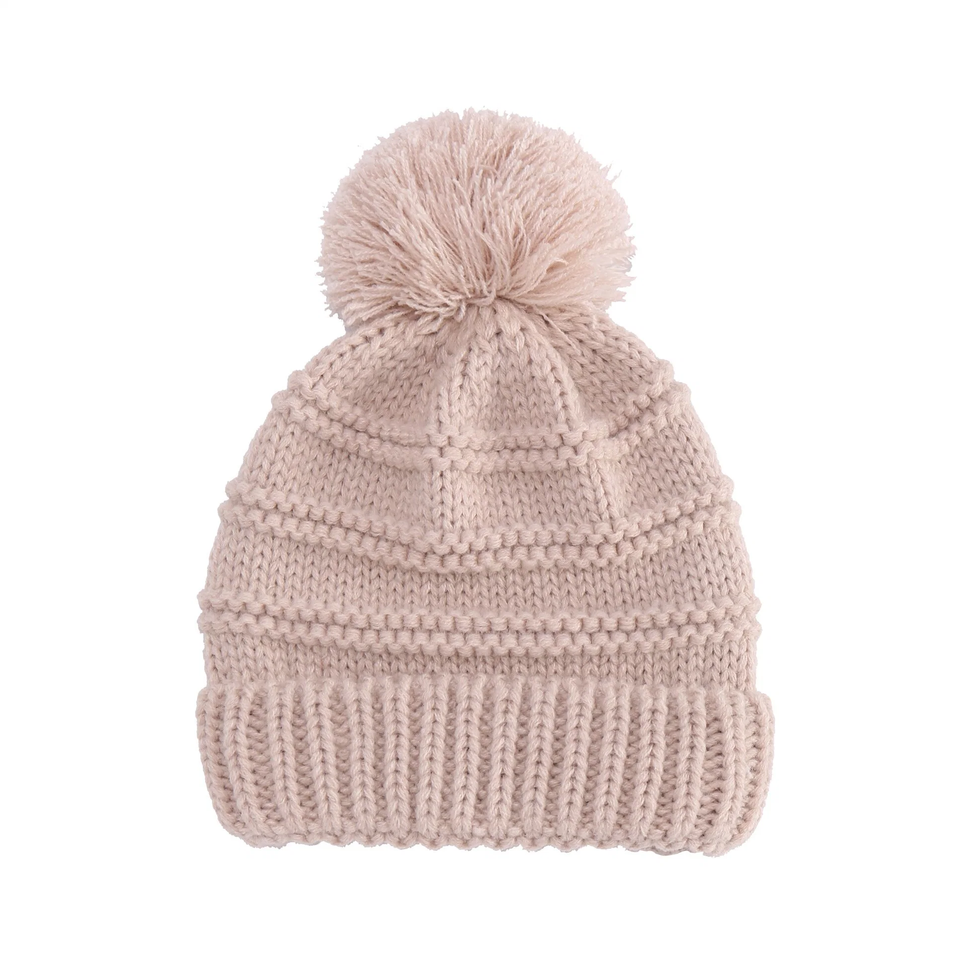 Kundenspezifisches hochwertiges neues Baby Kinder POM POM Baby Ohr für Mädchen Wolle Winter Hüte Strickmütze