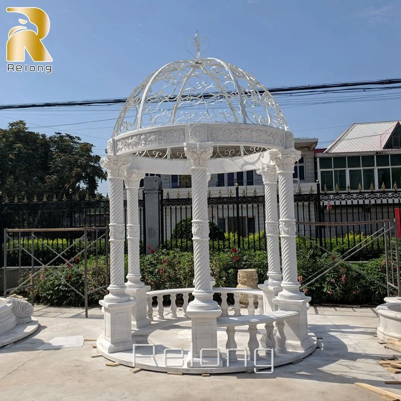 Diseño moderno jardín de piedra de mármol de la naturaleza Gazebo proveedor chino