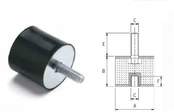 Conical Mount M6 Anti Vibration Recessed Bumper Button China Wholesale/Supplier Engine Bushing Auto Parts for Mercedes Benz Rubber