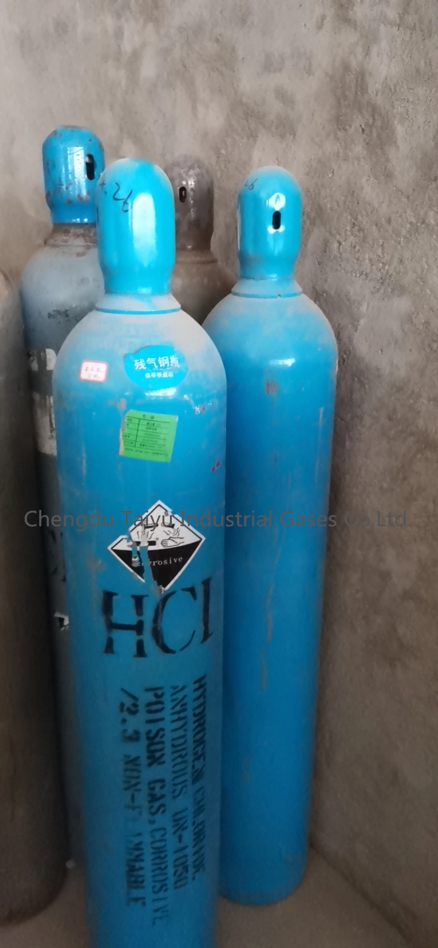 Industrial Grade 99.9% and Semiconductor Grade 99.999% Purity Chlorine Hydride HCl Gas