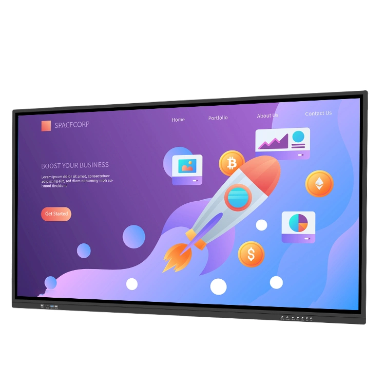 Custom Interface 65 Inch Capacitive or IR Touch Screen Panel Digital Class Interactive Whiteboard Display