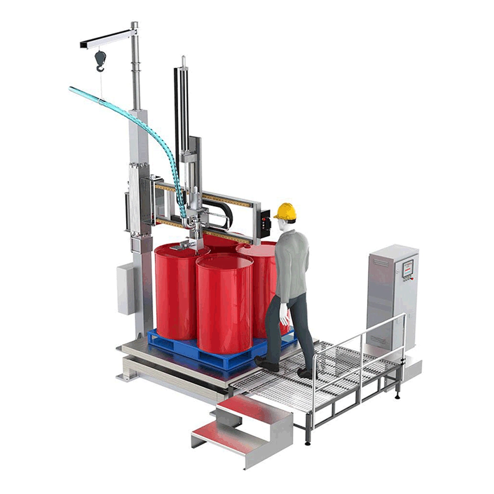 Easy Operation 100-300kg Lubricating Oil Base Oil Chemical Raw Materials Additives Rocker Arm Filling Machine