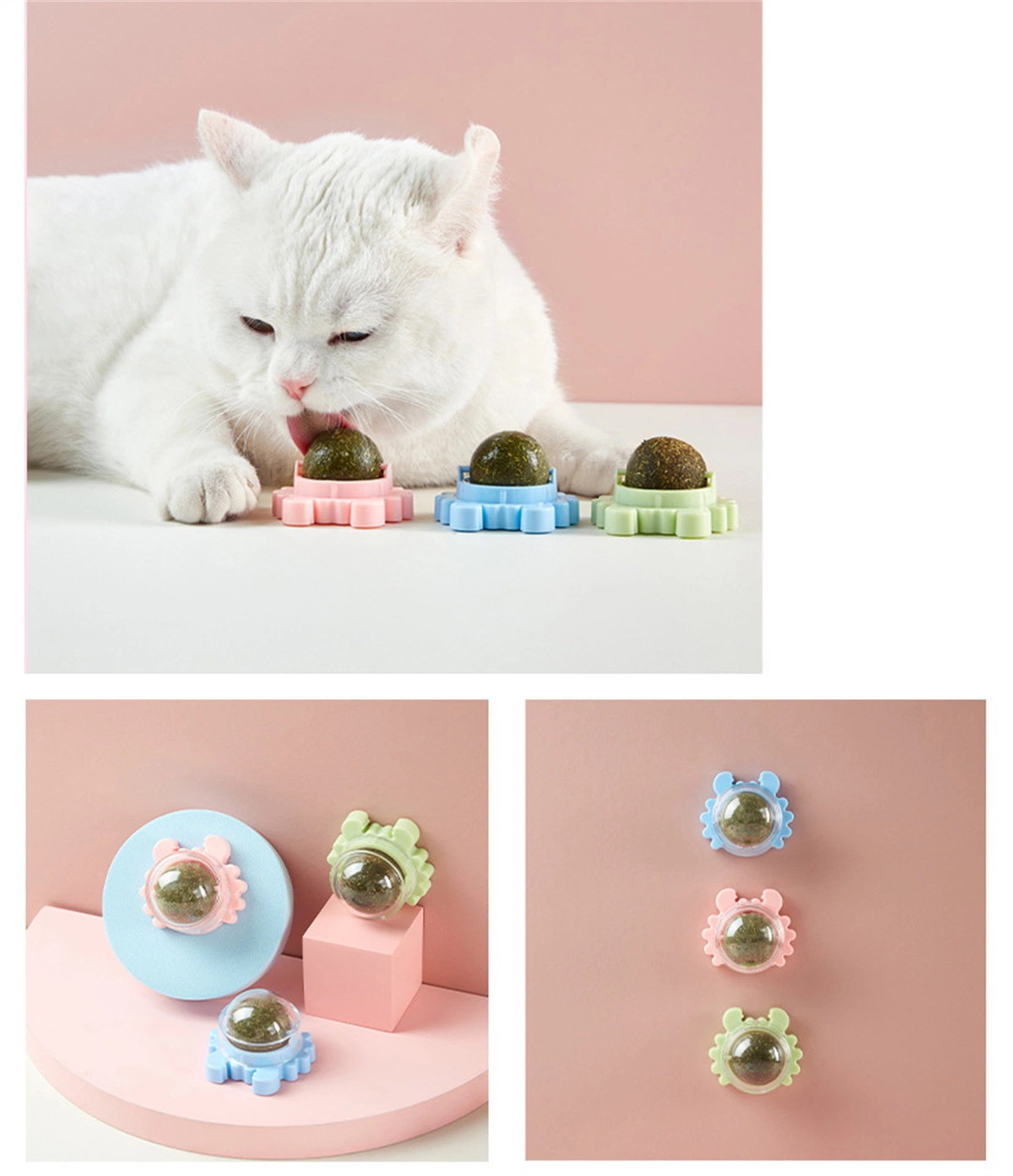 Wall Teeth Cleaning Cute Pet Rotatable Avocado Shape Cat Mint Catnip Ball Toy