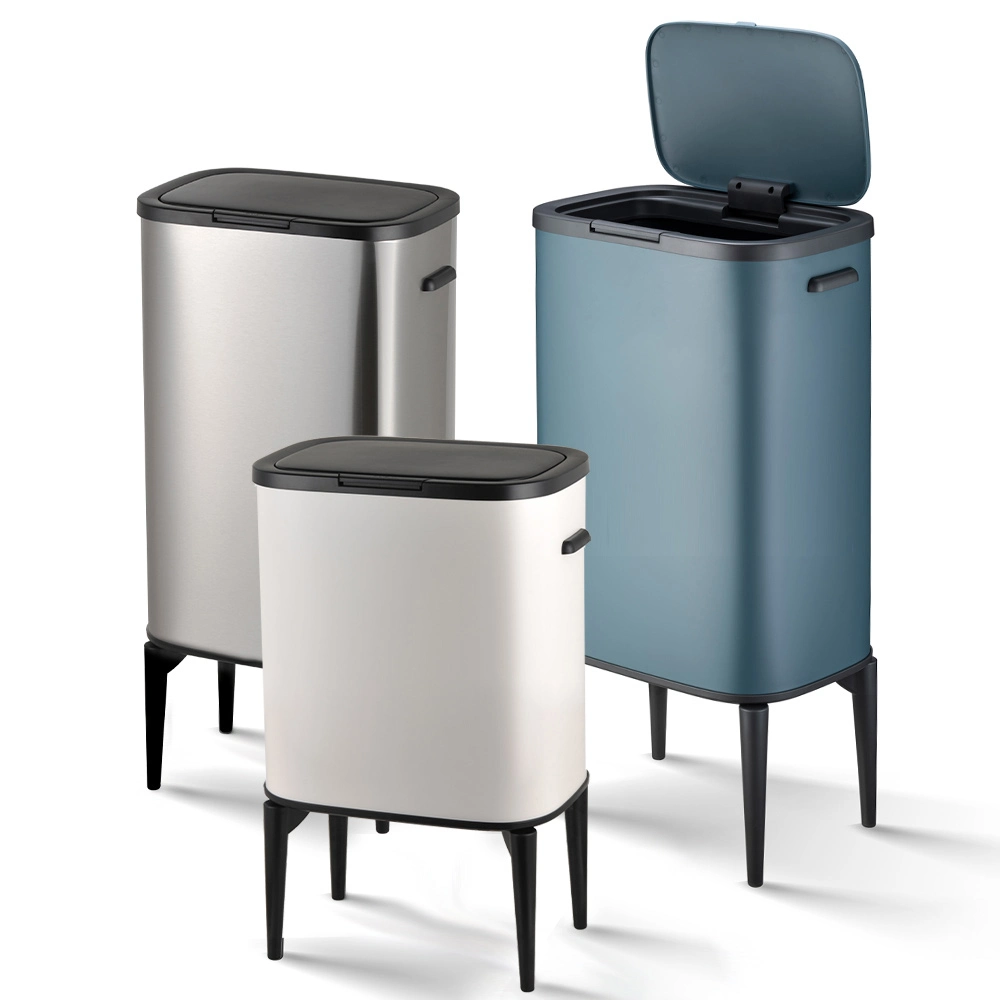 Trash Can with Push Button Lid and 4 High Legs