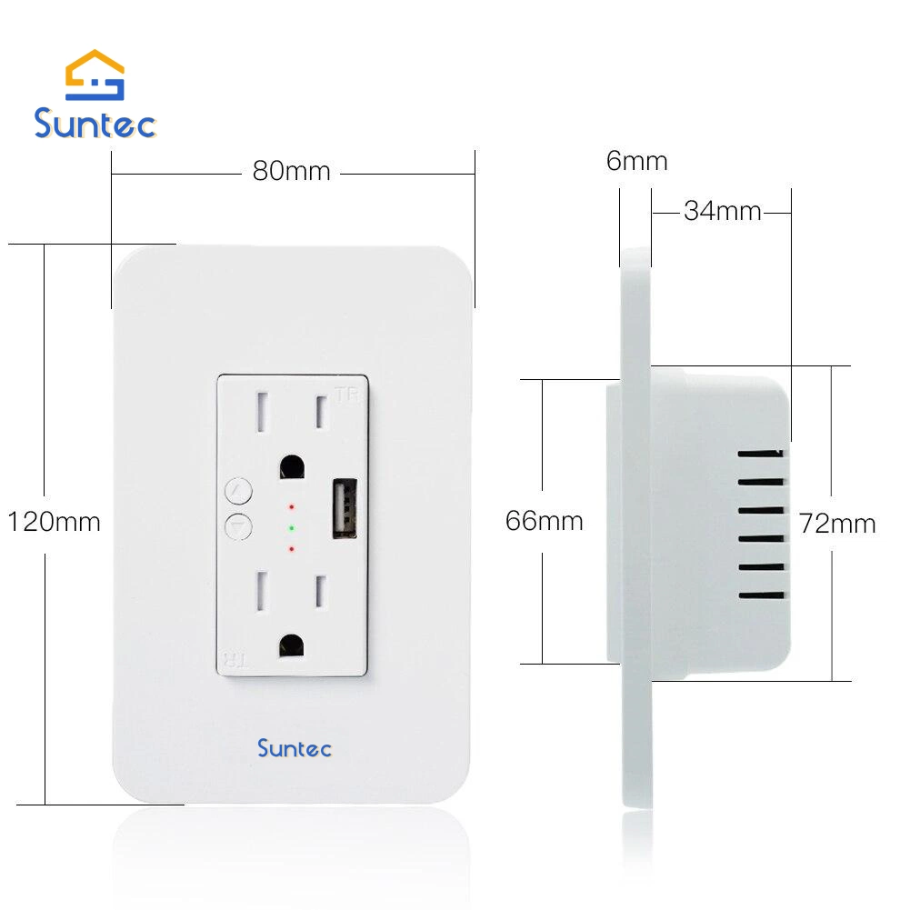 WiFi Smart Electrical Wall Switch USB-Buchse mit 2 USB Steckdose