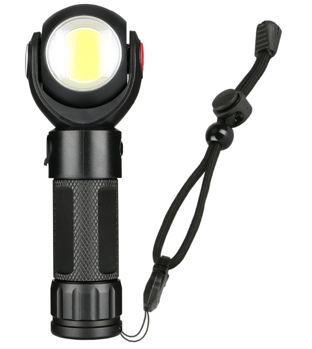 Alta calidad de testigo rojo parpadea la luz de lámpara de trabajo linternas multifunción 360 grados de rotación de la mazorca de la luz de linterna LED Linterna