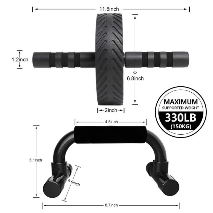 Ejercicio núcleo Workout rodillo innovador caucho antideslizante almohadilla gruesa para la rodilla Rueda abdominal