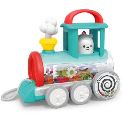 Amazon meilleures pousser le long train voiture jouet véhicule électrique en gros de produits pour bébés petits jouets pour enfants Les enfants de l'éducation bébé jouets en plastique