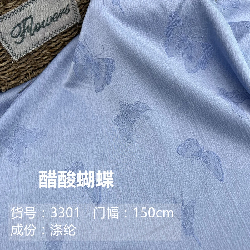 L'acide acétique Imitation Butterfly JACQUARD Tissu satin foncé tissu Cheongsam Hanfu rétro