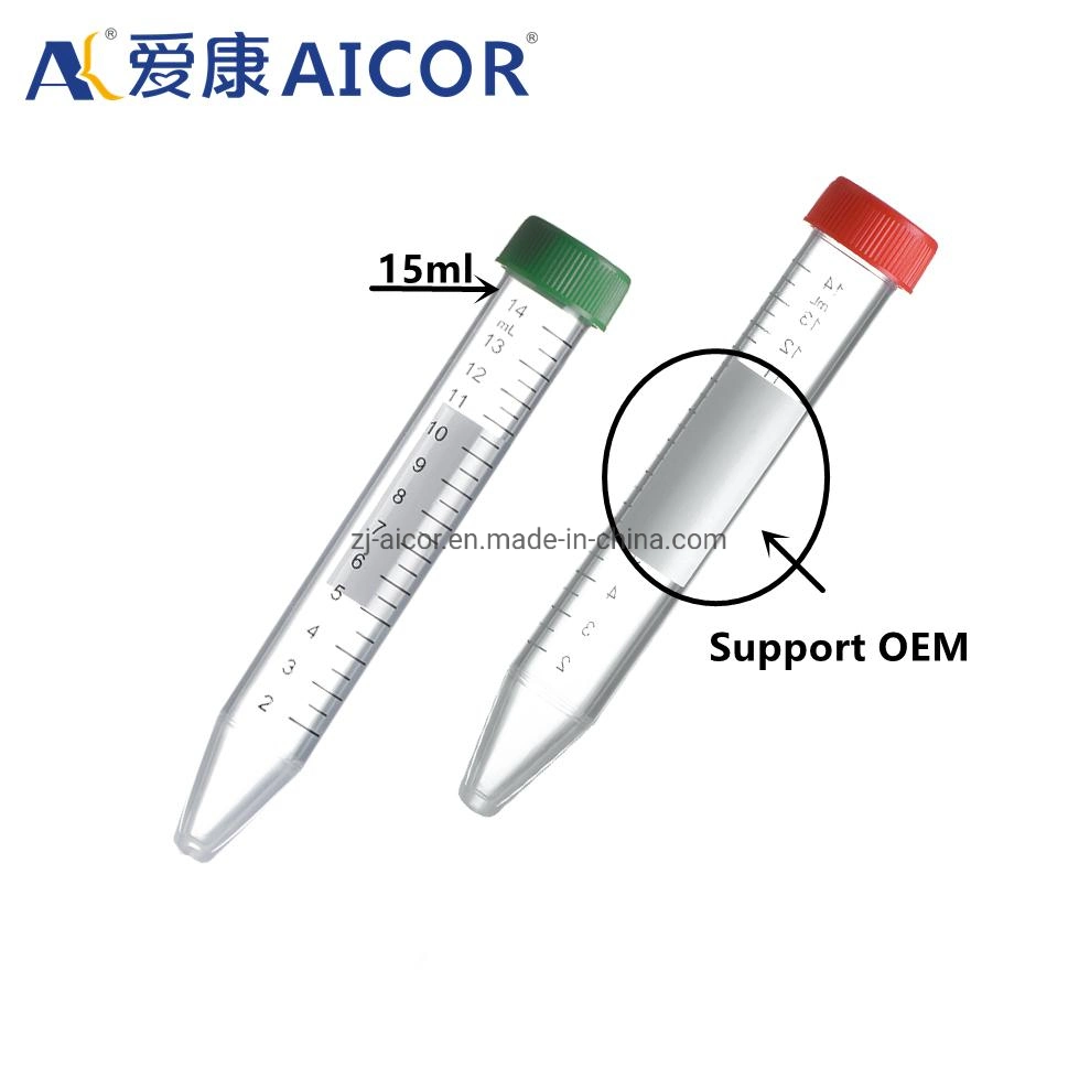 Laboratory Sample Tubes Top Quality Plastic 10ml 15ml 50ml Conical Bottom Plastic Centrifuge Tube with Lid Cover