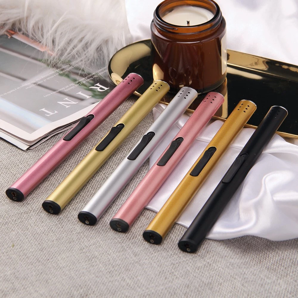 Cigarette Lighter Electronic USB Metal Electric Candle Lighter Multicolor Recharge Arc BBQ Lighters