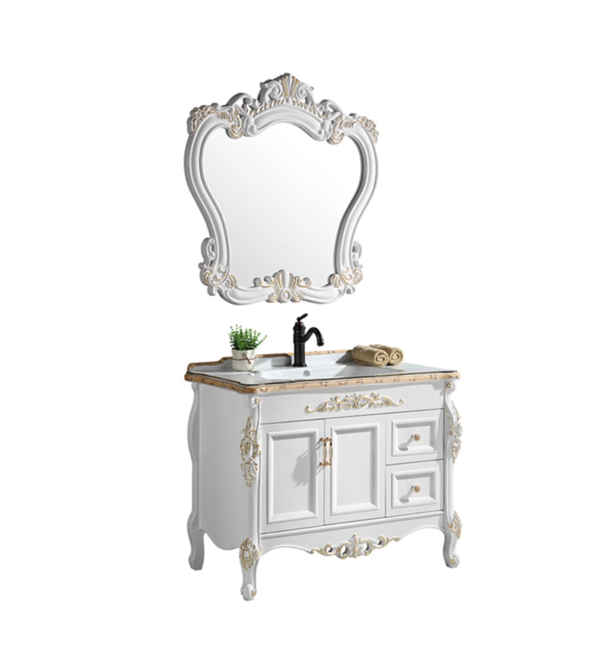 Bathroom Cabinet Vanity Euro Classic French Style Sink Solid Wood Bathroom Cabinet Vanity