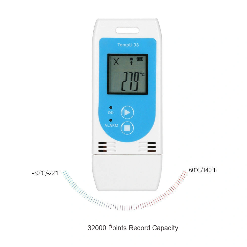 USB Conncetion and Configurable Before Use Tzone Tempu08 Single-Use USB Temp & Rh Data Logger with LCD Display