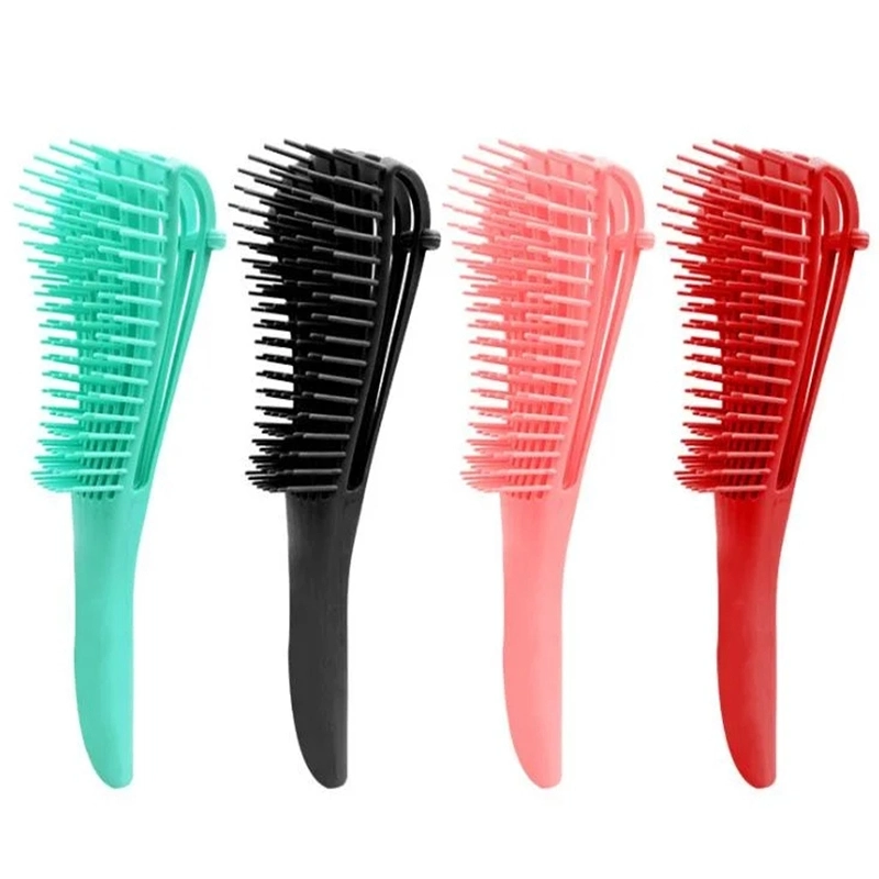 Hairdressing Vent Feature Plastic Handle Eight Rows Octopus Spare Ribs Comb Detangling Hair Brush