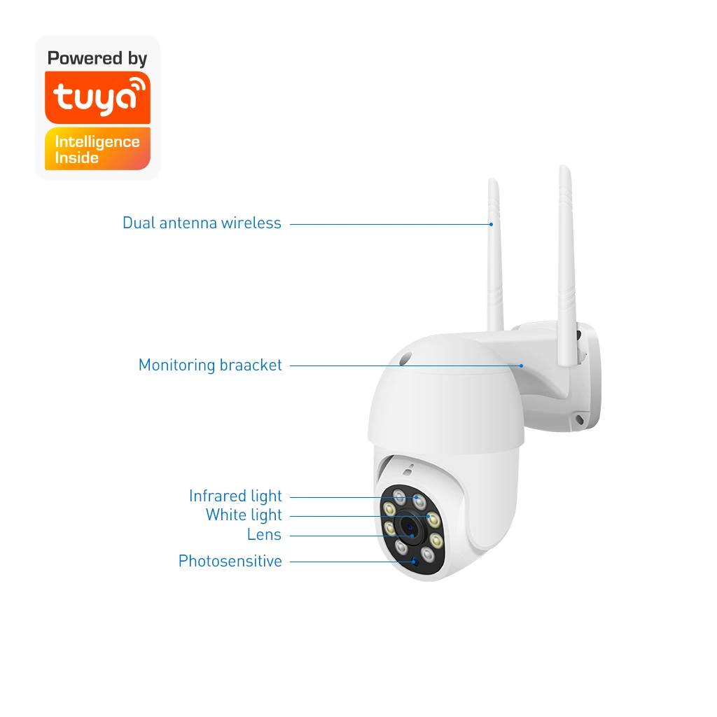 5MP Tuya Pan and Tilt Home Security IP Camera Outdoor