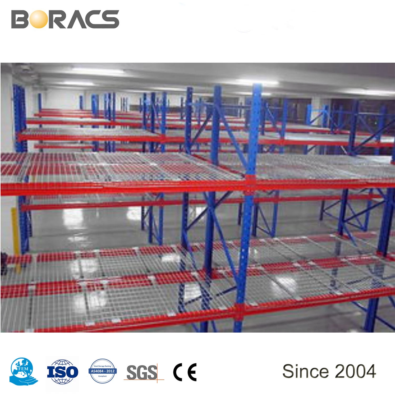 Galvanized and Powder Coating Wire Mesh Shelving (Pallet Racking Guard Mesh Decking)