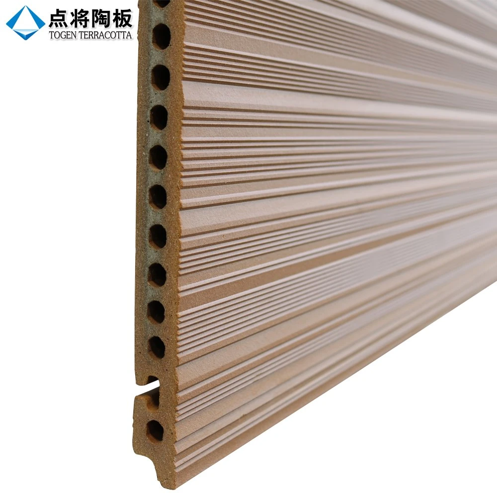 Decorative 3D Inkjet Printing Wood Grain Terracotta Panel for Rainscreen Cladding