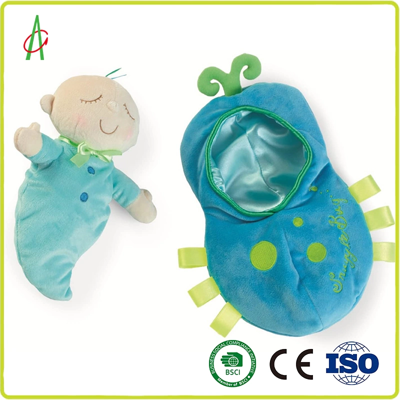 Soft Stuffed Baby Comfortable Pea Washable Insect Rabbit Peanut Shape Plush Toy