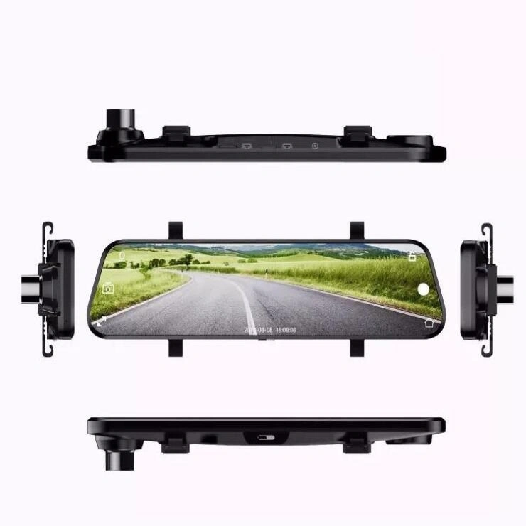 Nova Moda 9.66 polegadas Full Size Starlight Night Vision Stream Carro espelho retrovisor 1080p multimédia