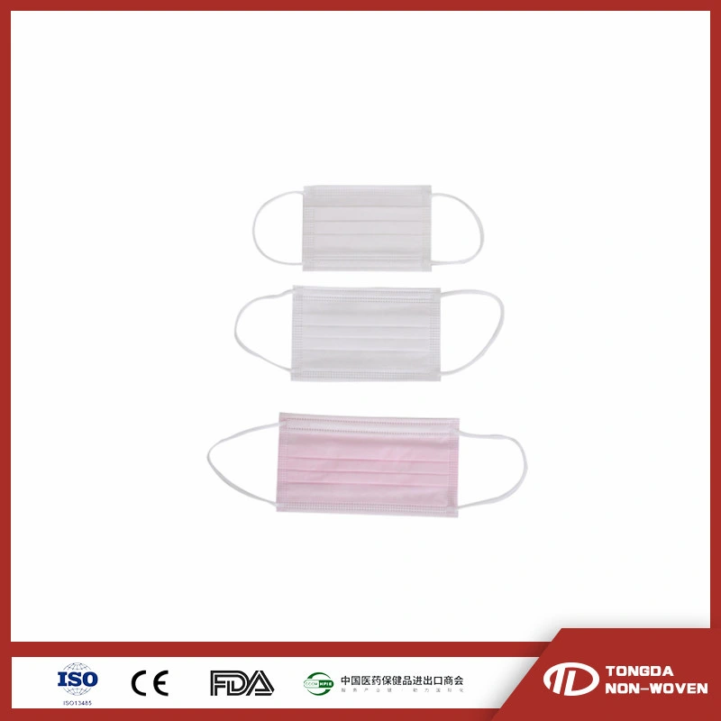 Máscara facial preta de alta qualidade, não tecida, descartável, com 3 camadas Máscara de festa para Earloop médico respirável à prova de pó