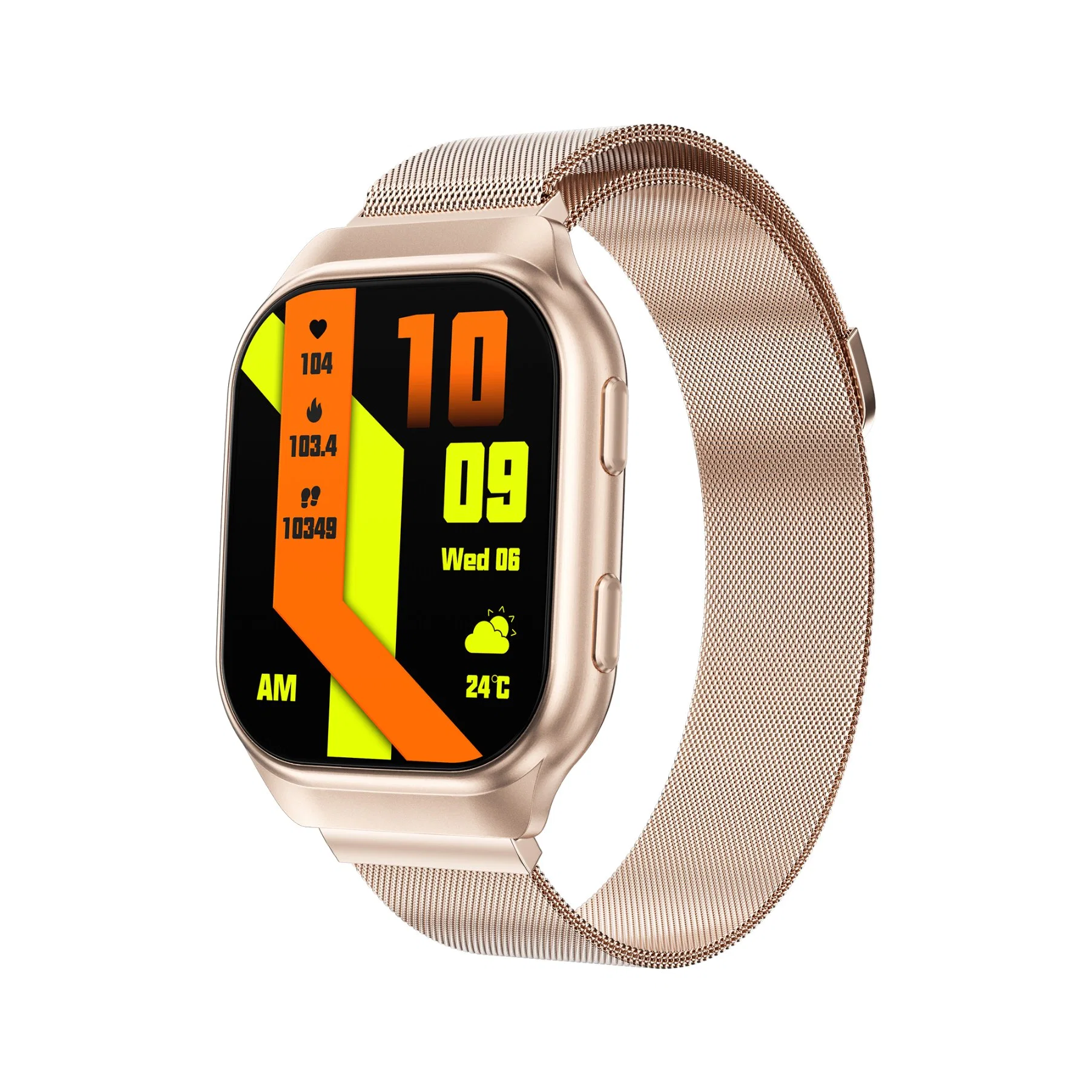 Hot Selling Fitness Sports Ai Voice Android Fashion Reloj Inteligente Stainless Steel Strap Golden Square Smart Bracelet