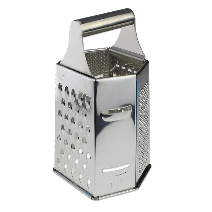 Stainless Steel Professional Box Grater Kitchen Tools & Gadgets 6 Side Fruit Slicer Cheese Grater for Vegetables, Ginger, Potatoes