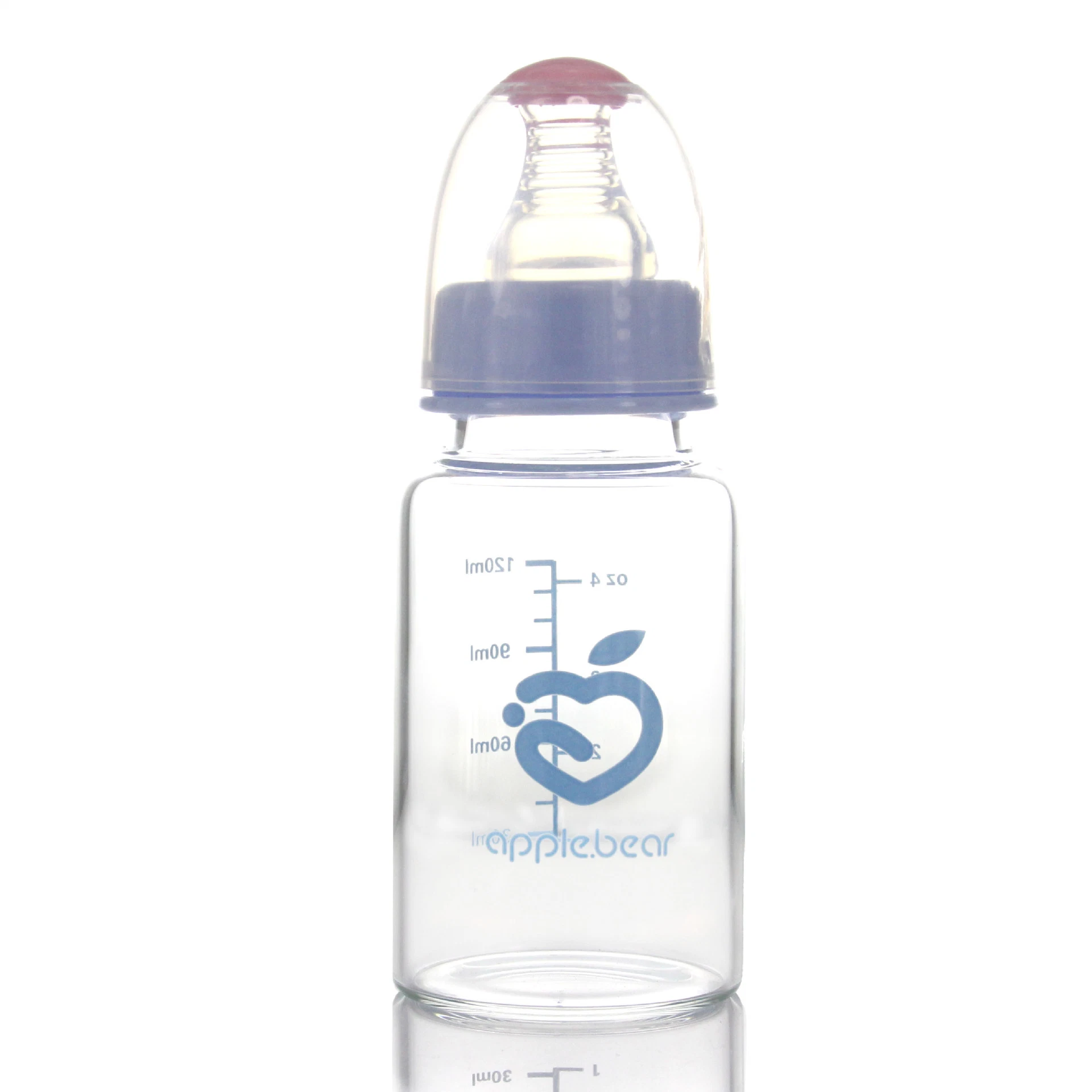 Cheap and Portable Milk Bottle High Borosilicate Glass Baby Feeding Bottle