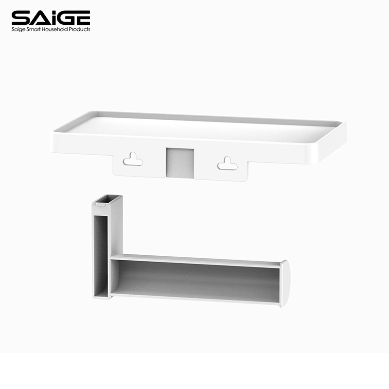 Saige High quality/High cost performance ABS Plastic Wall Mounted Toilet Paper Holder with Phone Shelf