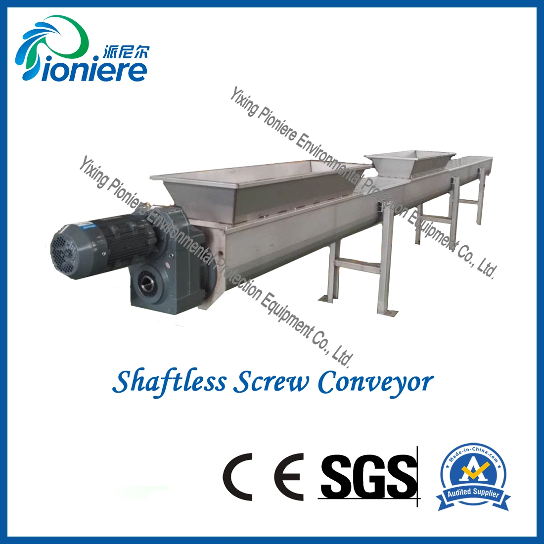 Sludge Transfer Equipment Stainless Steel Shaftless Screw Conveyor