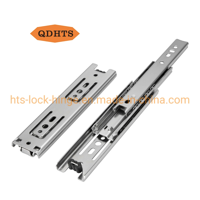 Furniture Hardware New Products Stainless Steel 304 35-45mm Three Fold Ball Bearing Soft Self Close Telescopic Kitchen Cabient Rail Full Extension Drawer Slides