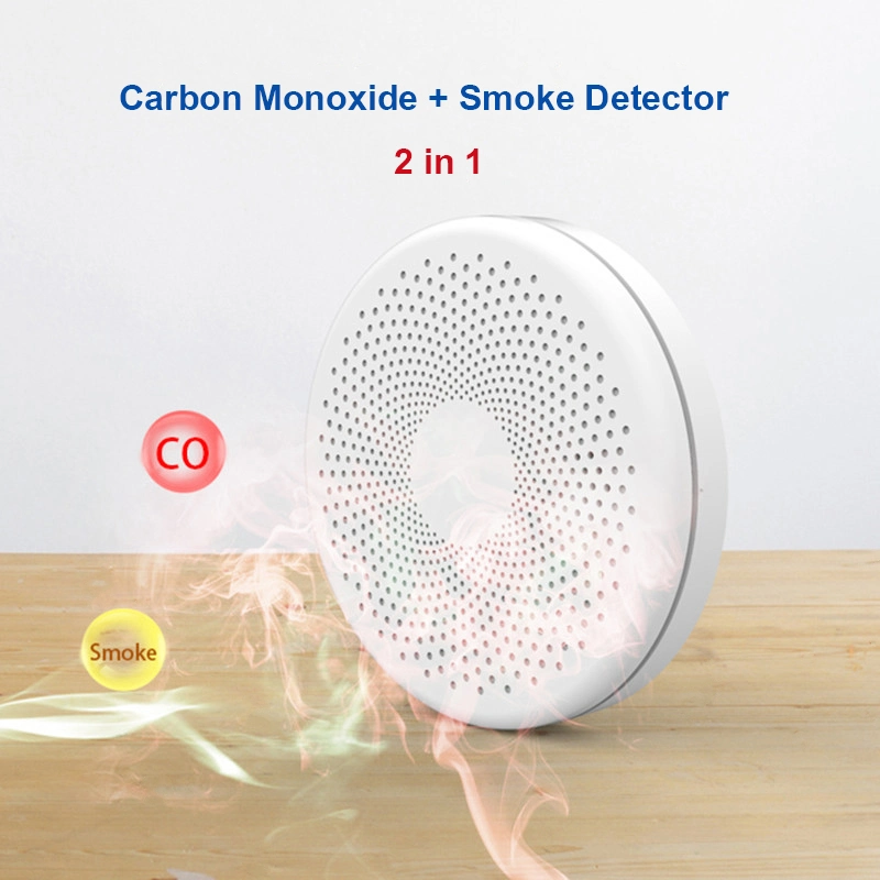 Novo Detector Inteligente de fumo Tuya WiFi 2 em 1 Sensor e monóxido de carbono Co Detector de gás combinação sem fios CO2 Alarmes in1