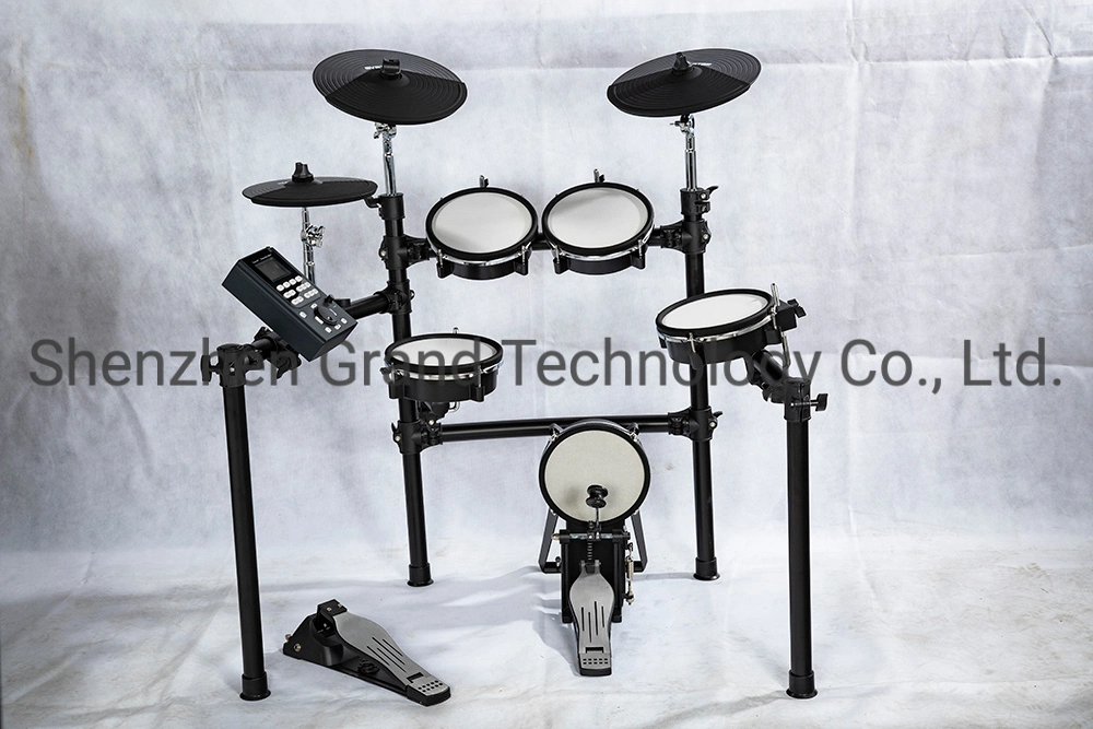 Custom Grand Electric Drum Set with Mesh Heads 8 Piece Electronic Drum Kit, All Dual-Zone Pads and Cymbals with Choke, 346 Sounds, 50 Kits, Solid