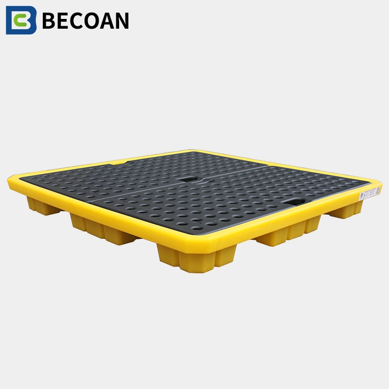 Becoan Brand Spill Pallet High Capacity Detachable Plastic Spill Containment Pallet